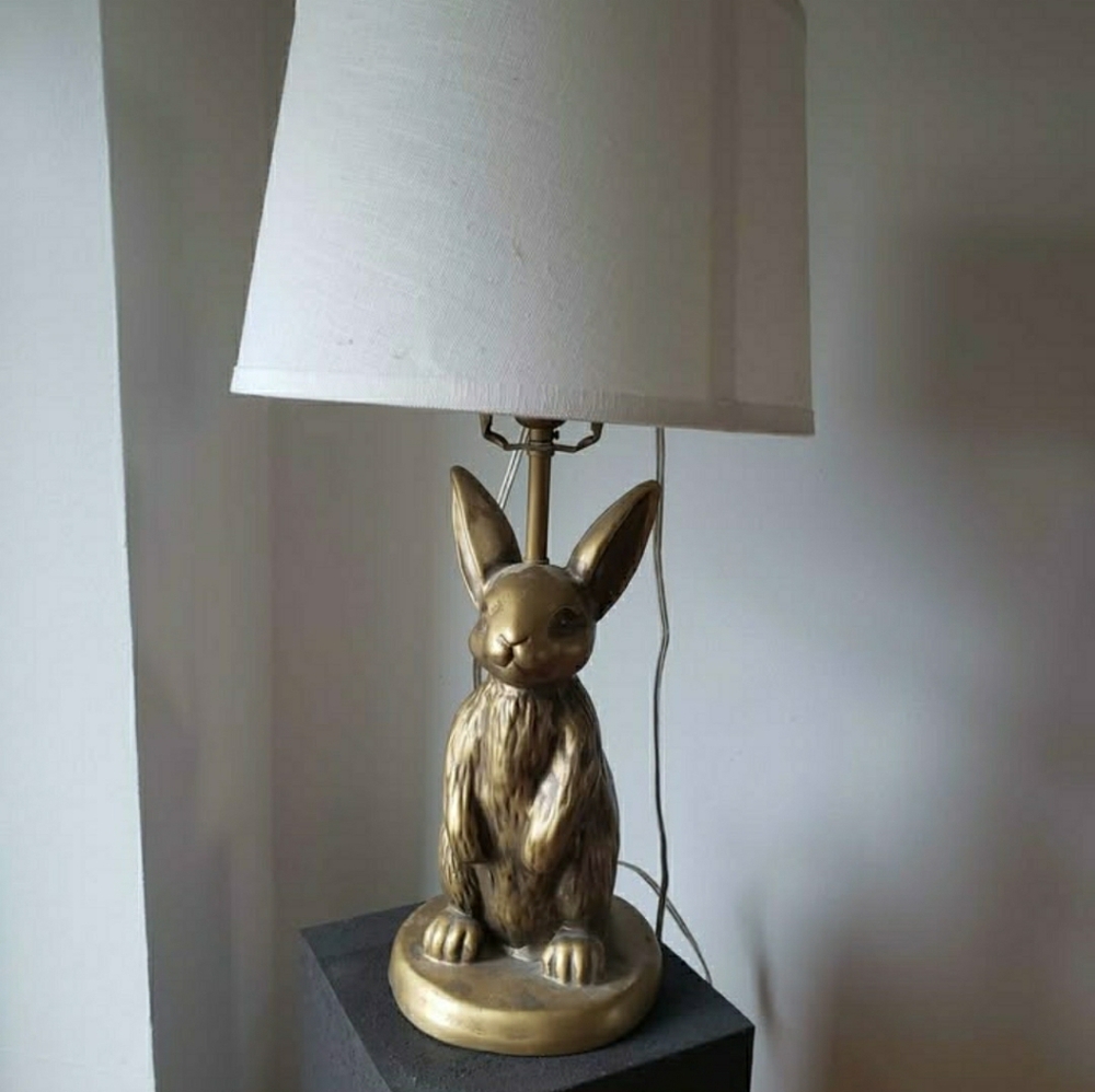 Pottery Barn Gold Rabbit Table Lamp - Picture 3 of 4